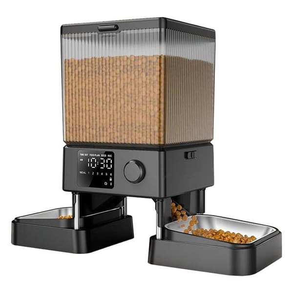 Oneisall dobbel automatisk dyrematdispenser uten WIFI