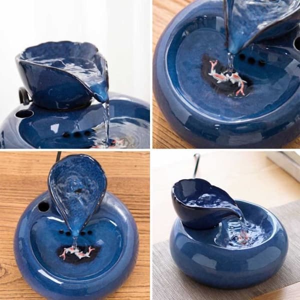 Silent Cat Water Fountain Cat Food Dispenser 1,5L Cat Fountain - Blå