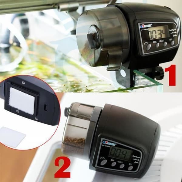 LCC® AUTOMATISK AQUARIUM FISKMATDISPENSER - Svart