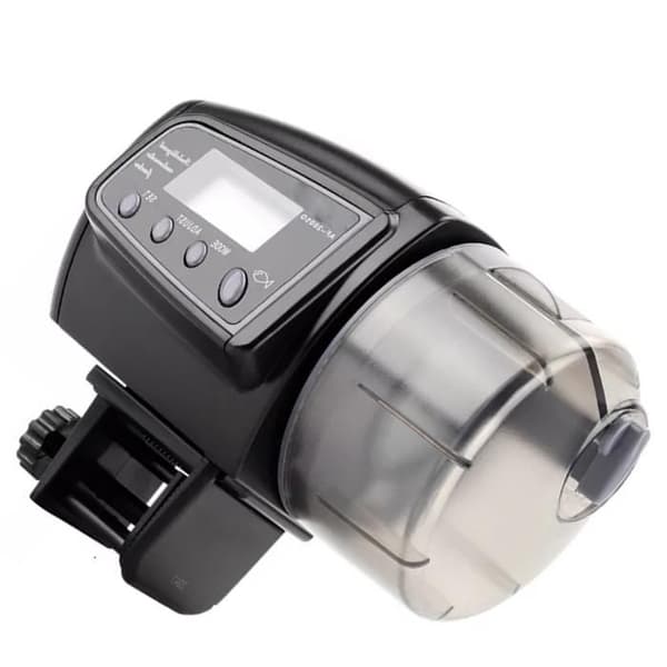 Distribuerare akvariefoder automatisk programmerbar fiskmatning apparat tank kapacitet batteri
