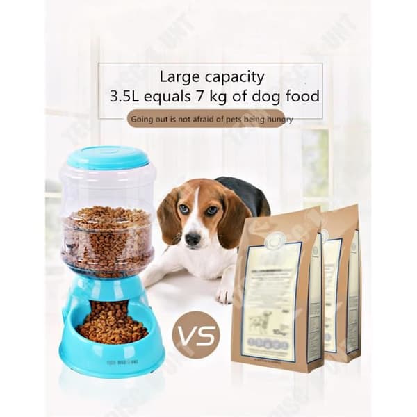 TD® Automatisk matautomat kattvattenhund halkfri plast blå leksaksmat reseuttag transparent