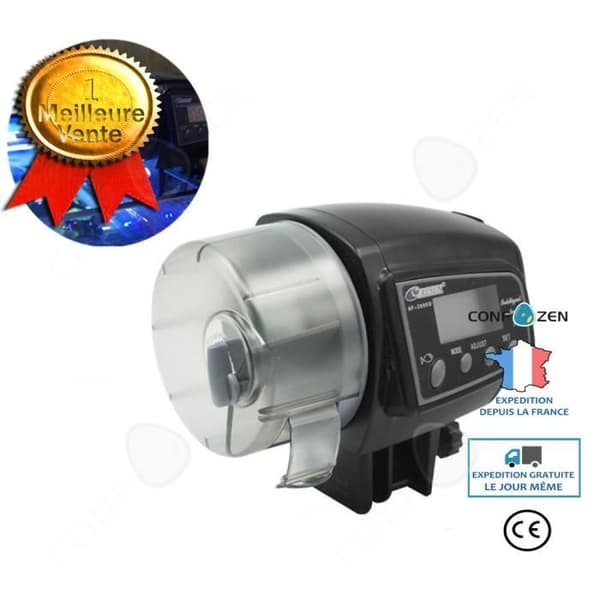 CONFO® automatisk långvarig matdispenser för akvariefiskar automatisk dispenseringsburk