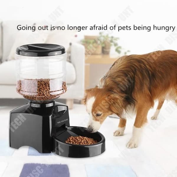TD® Automatisk Dispenser för Hund Katt Husdjur Mat Utfodring Kibble 5,5 liter Programmerbar Äta