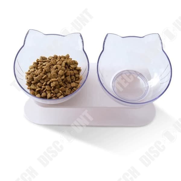 TD® Double Cat Bowl, Matskål - Halkfri med plaststöd - för små hundar - Avtagbar - Lätt att tvätta