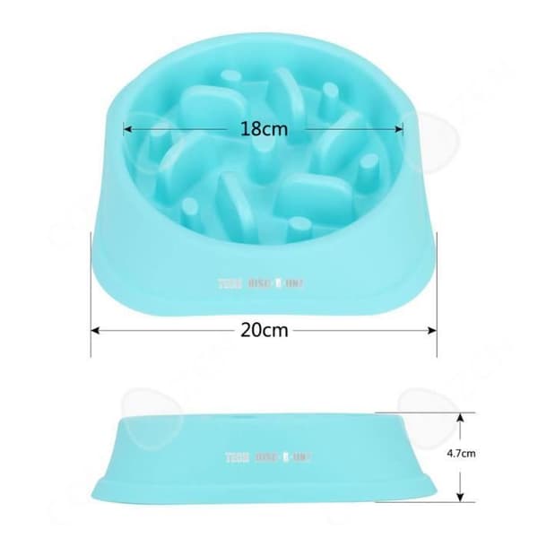 TD® Anti-frossare hundkattskål 18,3*4,6 cm för små medelstora och stora husdjur Långsam matningsskål för hundar