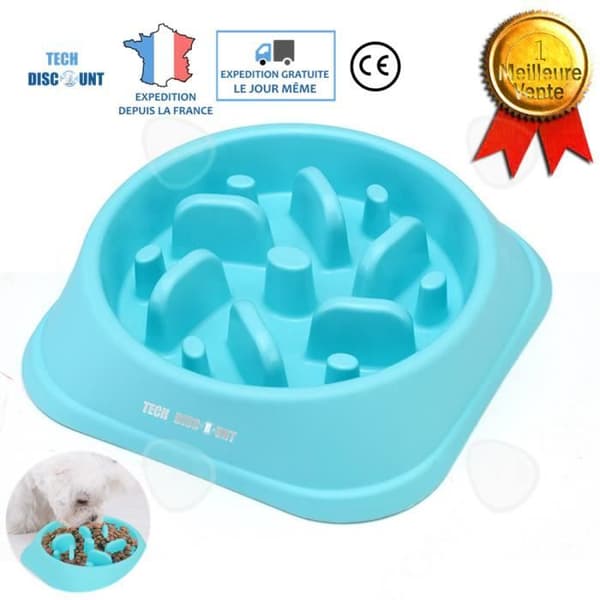 TD® Anti-frossare hundkattskål 18,3*4,6 cm för små medelstora och stora husdjur Långsam matningsskål för hundar