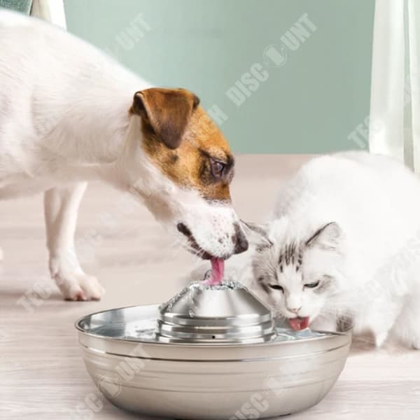 TD® Pet Waterer rostfritt stål Elektrisk recirkulerande dricksvattenbehållare för katter och hundar