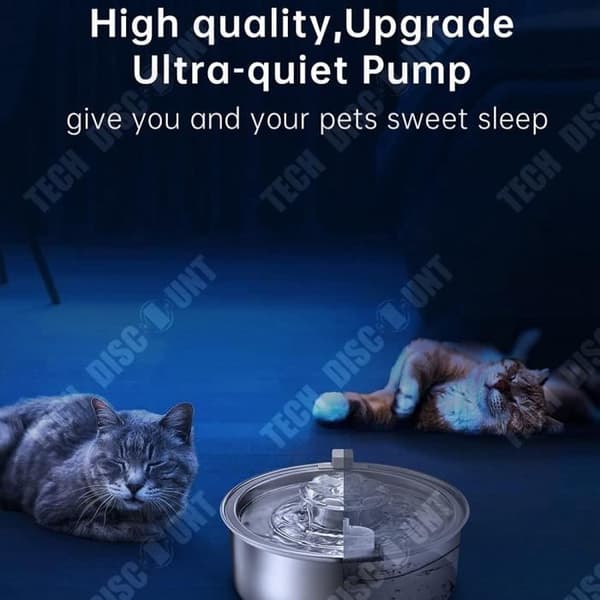 TD® Pet Waterer rostfritt stål Elektrisk recirkulerande dricksvattenbehållare för katter och hundar