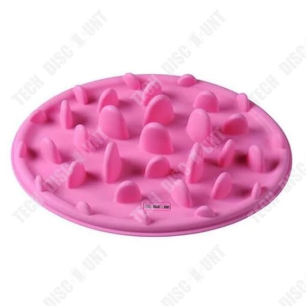 TD® Anti-Glutton Skål för Hundar och Katter, Mat- och Krokett-distributör - Rosa / Bättre Matsmältning / Långsam Fodring