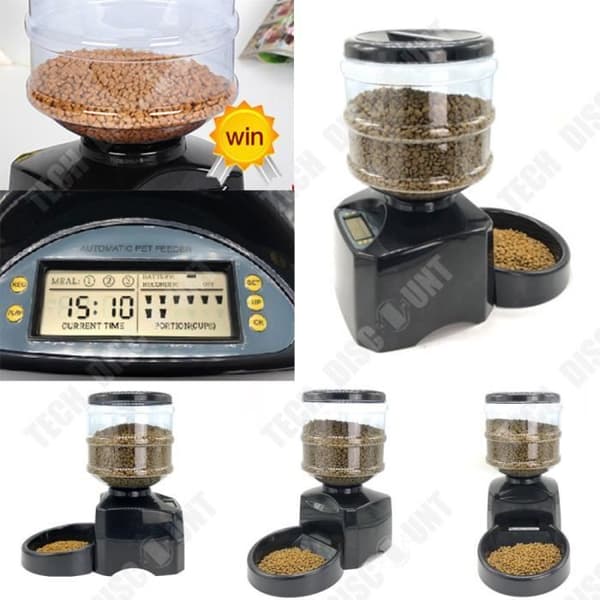 TD® Automatisk Hund Katt Hundfoder Dispenser Programmerbar husdjursregistrering 5,5 L matskål