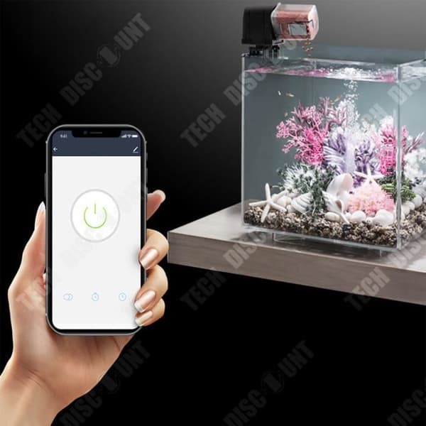 TD® akvarium fiskmatare automatisk fiskmatare WiFi smart fjärrkontroll timing röststyrning fiskmatare matare