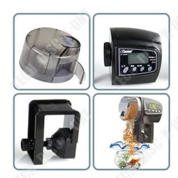 TD® AUTOMATISK AQUARIUM FISKMATDISPENSER - Svart tillbehör för husdjursdispensering