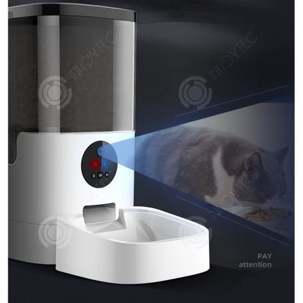INN 6L automatisk matautomat för katter och hundar, med LED-display Dispenser Kibble Bowl 4 måltider per dag