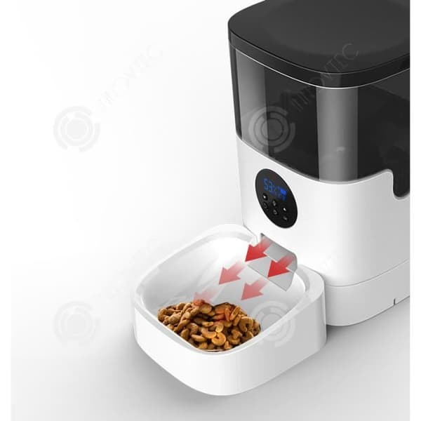 INN 6L automatisk matautomat för katter och hundar, med LED-display Dispenser Kibble Bowl 4 måltider per dag