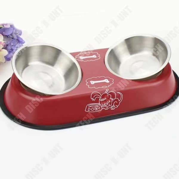 TD® Dryckesfontän Hundtillbehör Husdjur Dubbelskål Risskål Teddy Husdjur Automatisk Hundskål Hundmatskål Matning