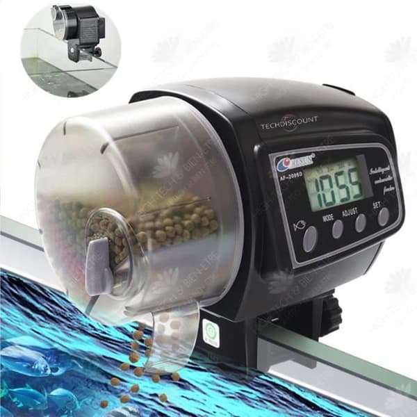 HTBE® Liten akvariefiskmatare akvarietiming intelligent utfodringsmaskin sluten utfodringsakvariumautomat