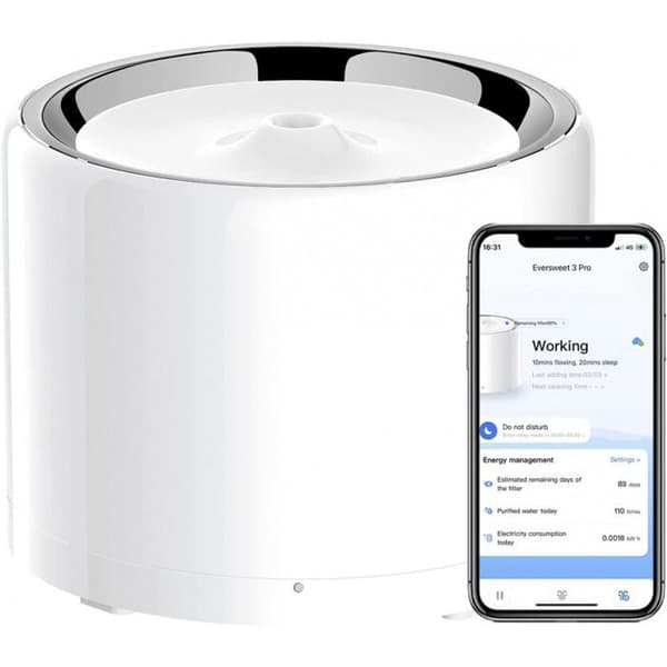 Vattenfontän - Petkit - Eversweet 3 Pro UVC - Rostfritt stål - Tyst - Avancerad filtrering
