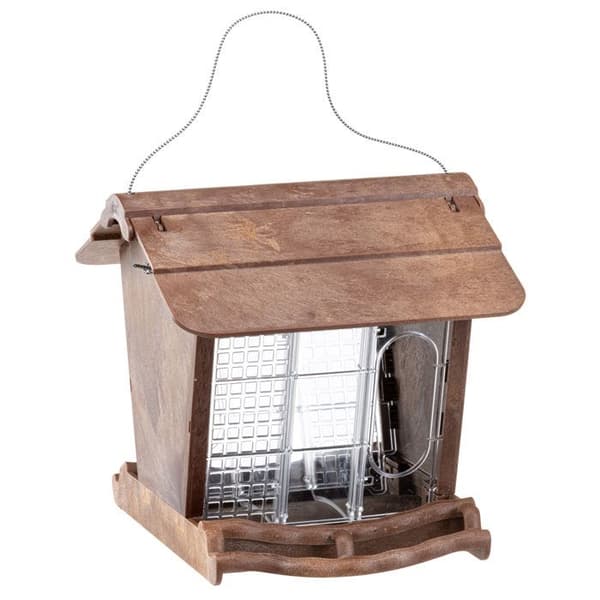 Ferplast JOK 1 Fågelmatare med skydd för vilda fåglar JOK 1 - 23,5 x 26 x h 23 cm - Brun