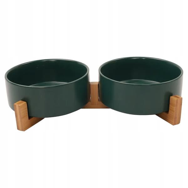 DOBBELT KERAMISK HUNDEKATTESKÅL 2 x 400ml
