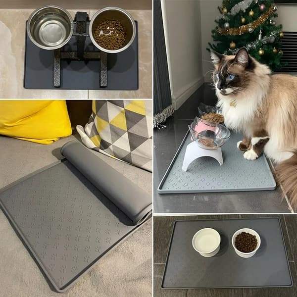 SKÅLEPAD TIL HUNDE OG KATTE SILIKONEMÅTTE VANDTÆT