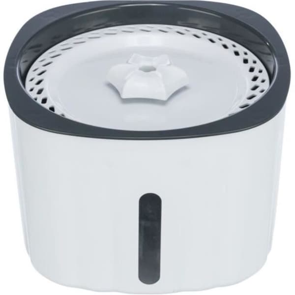 Vattenfontän - TRIXIE - Blomma - Plast - 2 L - 18,5 x 13 x 18,5 cm - Vit / Grå