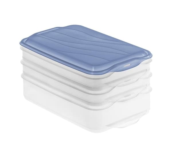 ROTHO Rondo Horizon blå - förvaringsbehållare för mat - 2 x 0,75 l, 1 x 1,35 l