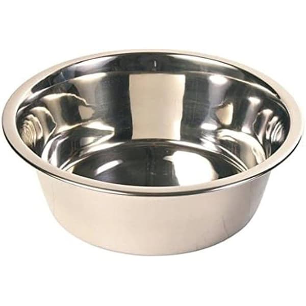 Hundskål - TRIXIE - Modell i rostfritt stål - 2,8 L - Gummibasal - Silver