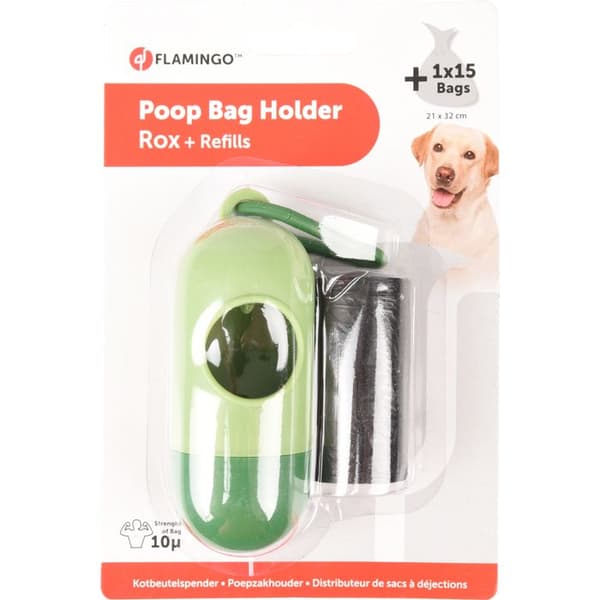 Distributör för hundavföringspåsar Flamingo Rox