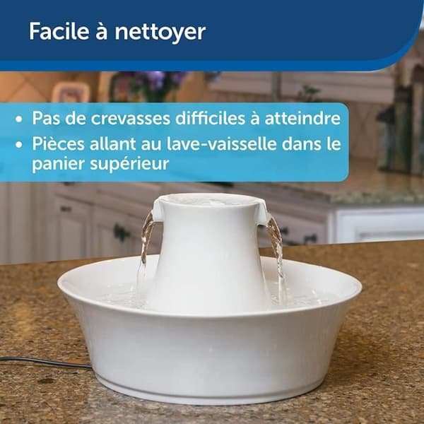 PetSafe - Drinkwell Avalon Ceramic Fountain, filtrerat dricksvatten för hundar och katter, 2 liters vattenkapacitet, vit