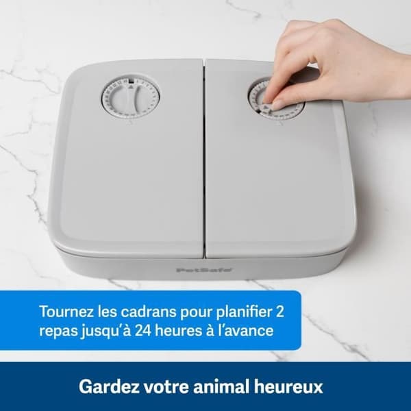 Automatisk matdispenser - PETSAFE - 2 måltider - BPA-fri plast - 300g kapacitet - Justerbar timer