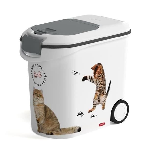CURVER Kattmatsbehållare med hjul 12 kg - 35L - Love Pets