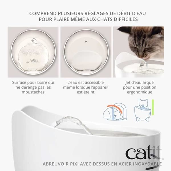 CAT IT automatisk Cat vattenfontän - 2,5 L (rostfritt stål och filter)