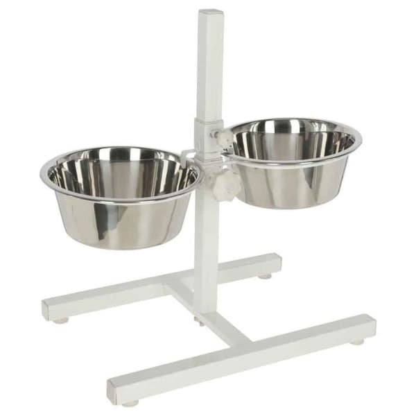 Food Bar - Kerbl - 2x2,8L - Rostfritt stål - PVC - Justerbar