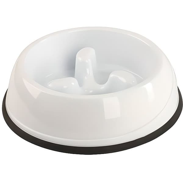 Antigluttonskål - 1000 ml - Plast - Vit - Rund