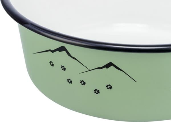 Trixie - 25213 - Skål, i emalj/rostfritt stål, 1,9 l/21 cm, Grön -