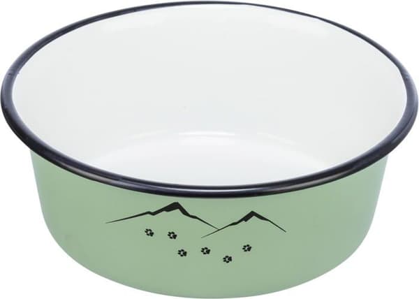 Trixie - 25213 - Skål, i emalj/rostfritt stål, 1,9 l/21 cm, Grön -