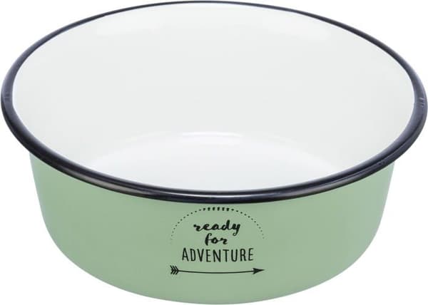 Trixie - 25213 - Skål, i emalj/rostfritt stål, 1,9 l/21 cm, Grön -