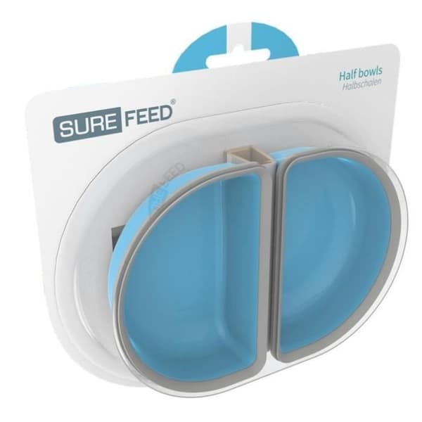 SUREFEED Set med 2 halva skålar för matdispenser - Blå
