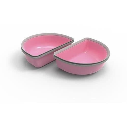 SUREFEED Set med 2 halva skålar för matdispenser - Rosa