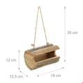 Miniatyrbild 4 av 6: Relaxdays Hängande fågelmatare i trä, med bark, för våra fjädrade vänner, HxBxD: ca 12 x 18 x 12,5 cm, natur