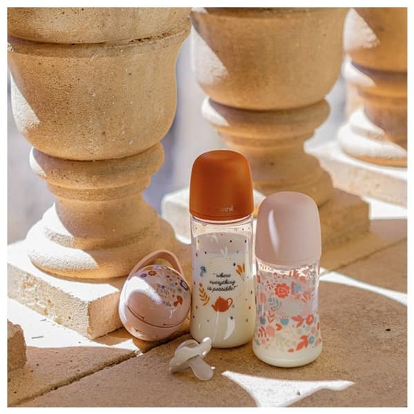 Biberon - Suavinex - Wonderland - 270ml - Fysiologisk napp - Medium flöde - Rosa