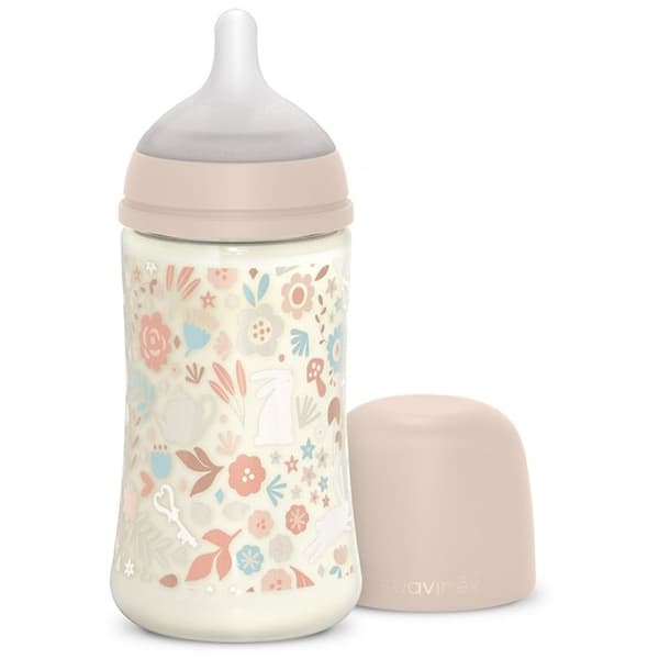 Biberon - Suavinex - Wonderland - 270ml - Fysiologisk napp - Medium flöde - Rosa