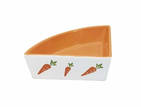 Nobby - 82365 - Gnagare Fyrkantig Keramikskål Vit/Orange 12 x 12 x 5 cm 0,25 l