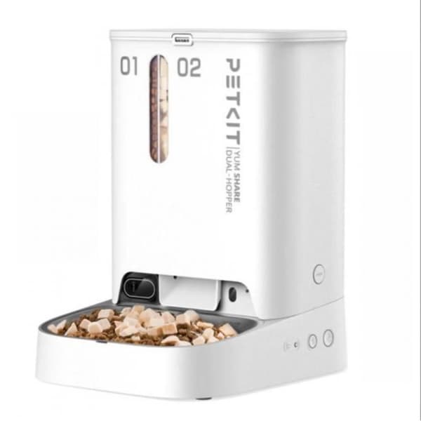 Automatisk, ansluten dubbel kattmat dispenser med kamera 5L - PET KIT - YumShare