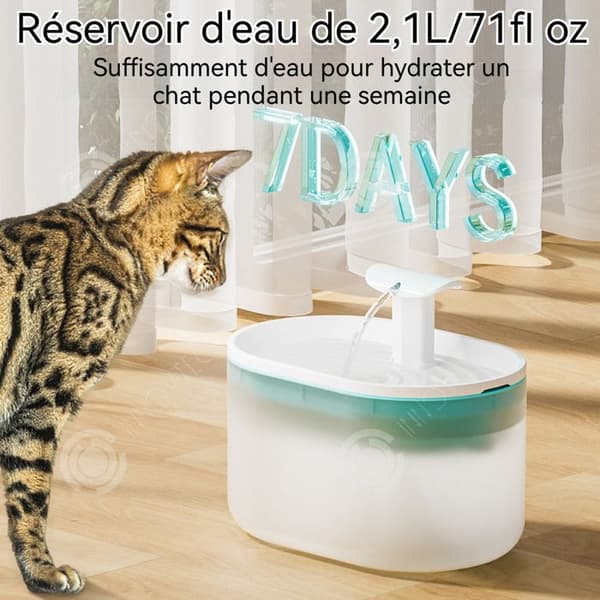 INN Vattensbrunn för katt 2.1l fyrfaldig filtrering två vattenflödeslägen transparent vattensbrunn för sällskapsdjur