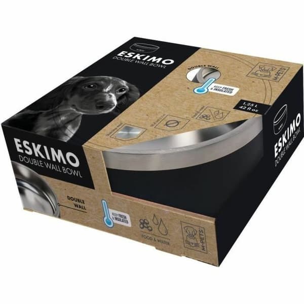 Koiran ruoka-annostelija MPETS Musta Muovinen 1,2 L