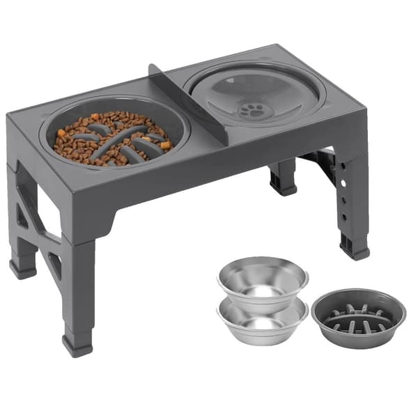 Justerbar hundmatare, höjdalternativ 22-31 cm, torr-våt separation,En