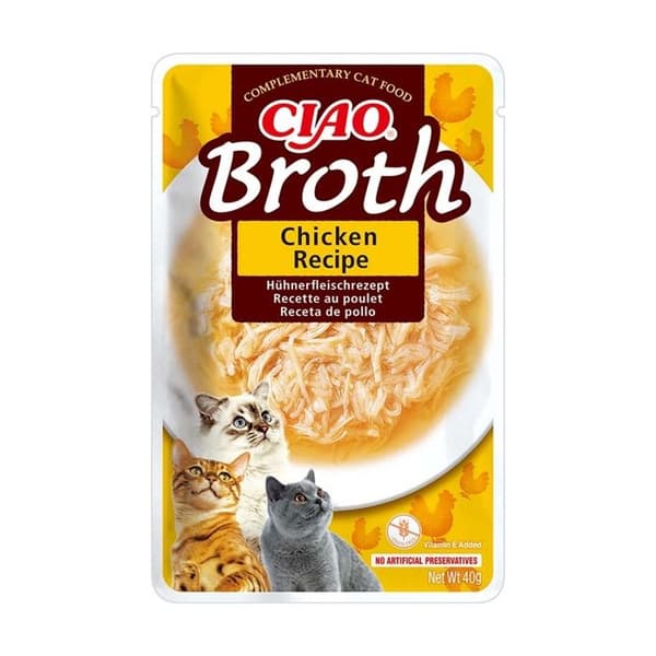 Godis för Katt - INABA - CIAO - Kycklingbuljong - 90% Fuktighet - 16 Kalorier