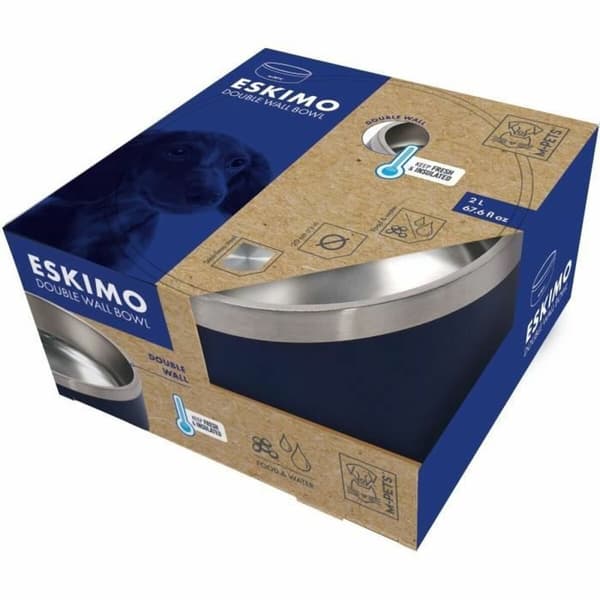 Hundemater MPETS ESKIMO Metall Rustfritt stål Blå Sklisikker 2 L