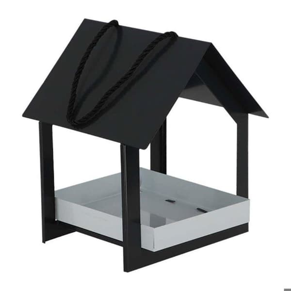 Hängande fågelmatare antracit/vit - Esschert Design